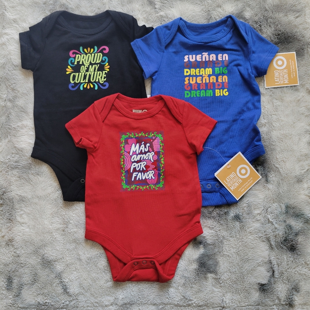 🆕️ 3 Latino Heritage Month Target Onsies 0-3M Unisex